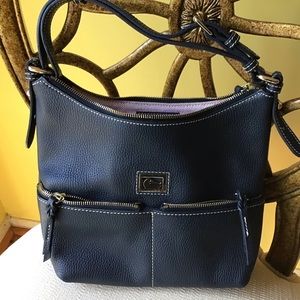 Dooney & Bourke Pebble Leather Hobo Bag Navy